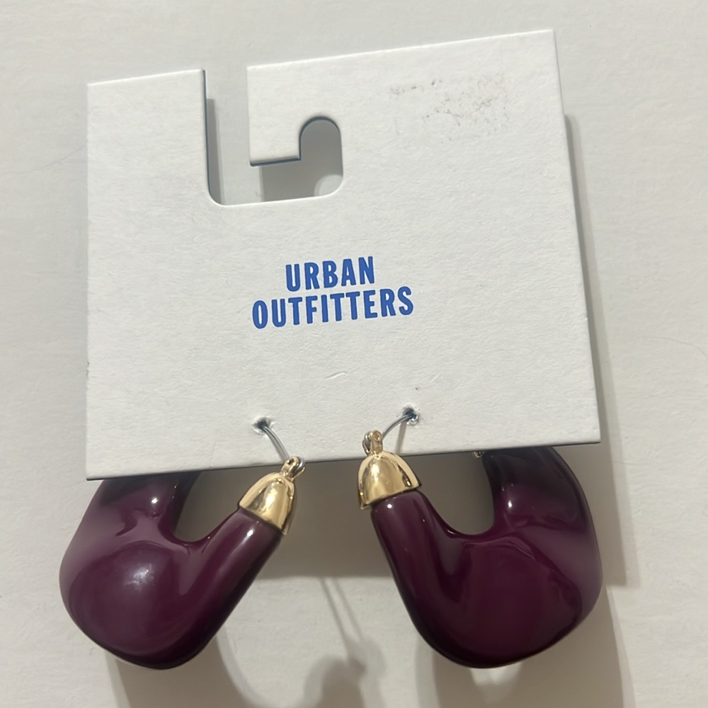 Urban Outfitters Purple and Gold Earrings